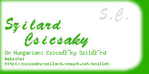 szilard csicsaky business card